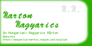 marton magyarics business card